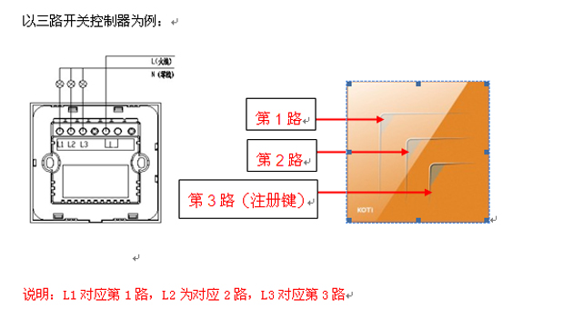 KOTI后現代系列智能燈光開關接線圖